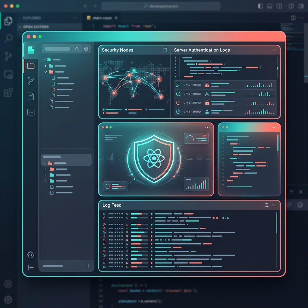 Developer environment screen showing secure Server Actions verification scripts